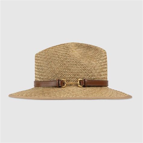 chapeau gucci paille|Chapeau de paille avec Mors en beige .